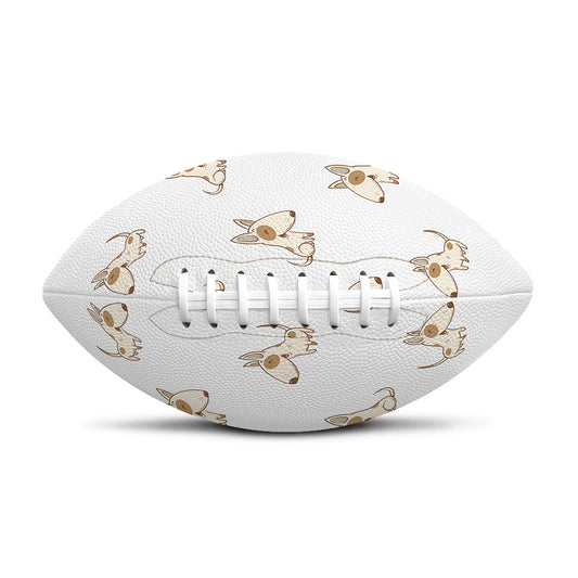 Cartoon Bull Terrier Pattern Print Rugby Ball