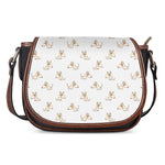 Cartoon Bull Terrier Pattern Print Saddle Bag