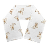 Cartoon Bull Terrier Pattern Print Scarf