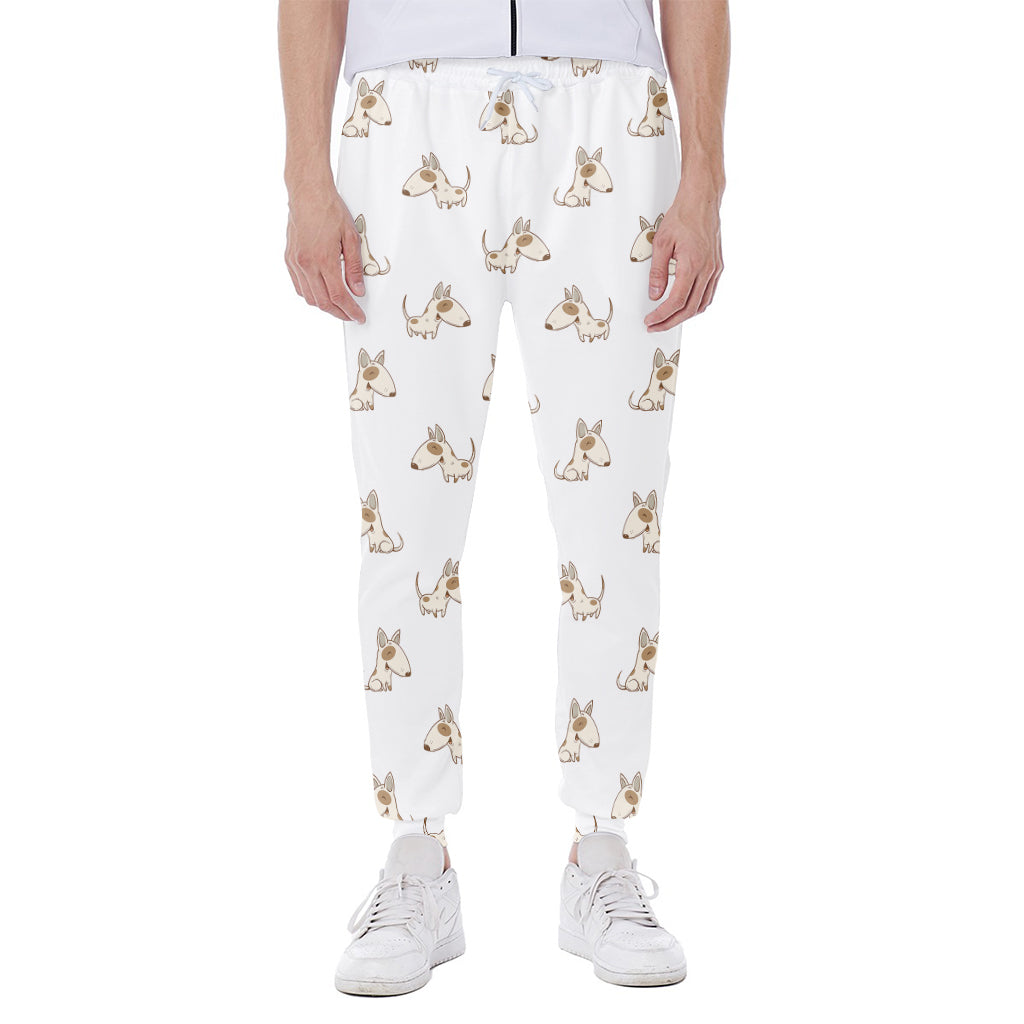 Cartoon Bull Terrier Pattern Print Scuba Joggers