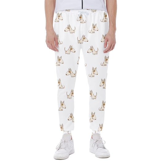 Cartoon Bull Terrier Pattern Print Scuba Joggers
