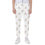 Cartoon Bull Terrier Pattern Print Scuba Joggers