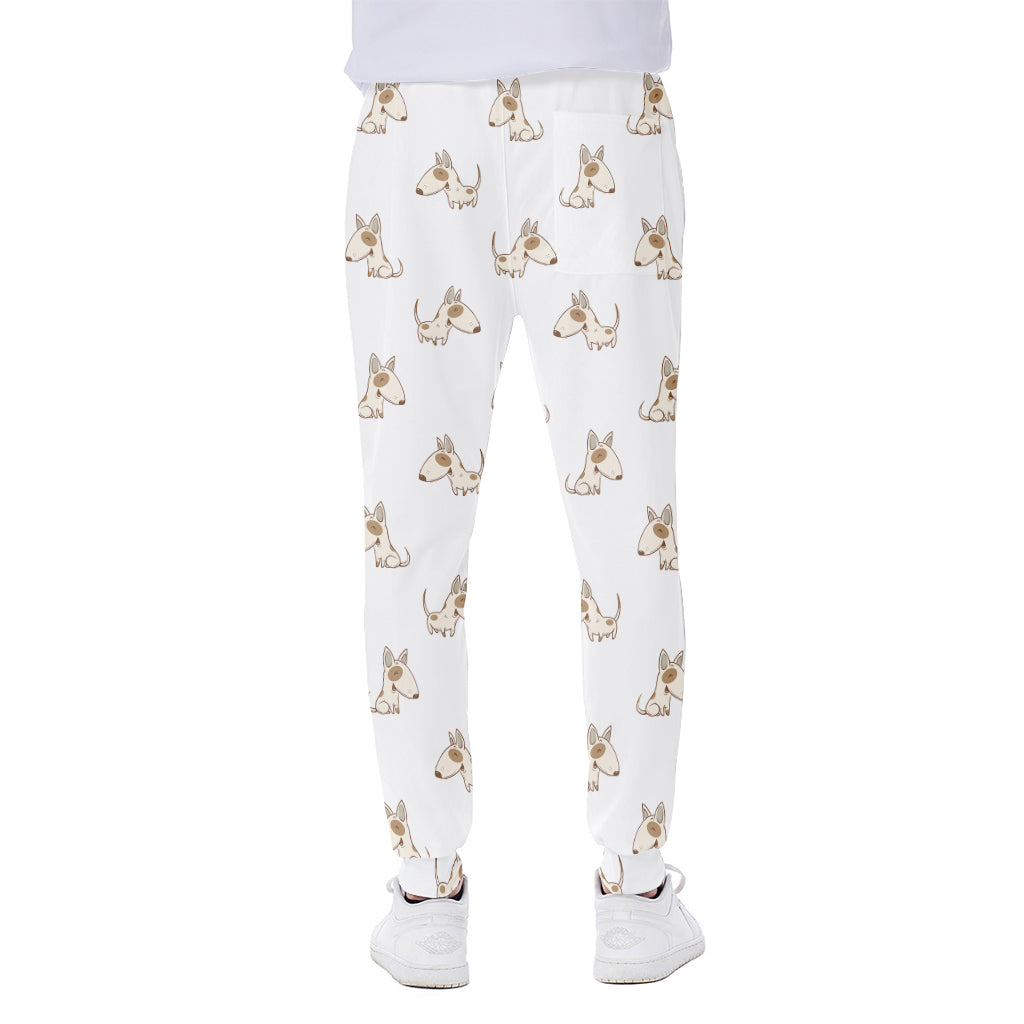 Cartoon Bull Terrier Pattern Print Scuba Joggers