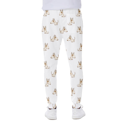 Cartoon Bull Terrier Pattern Print Scuba Joggers