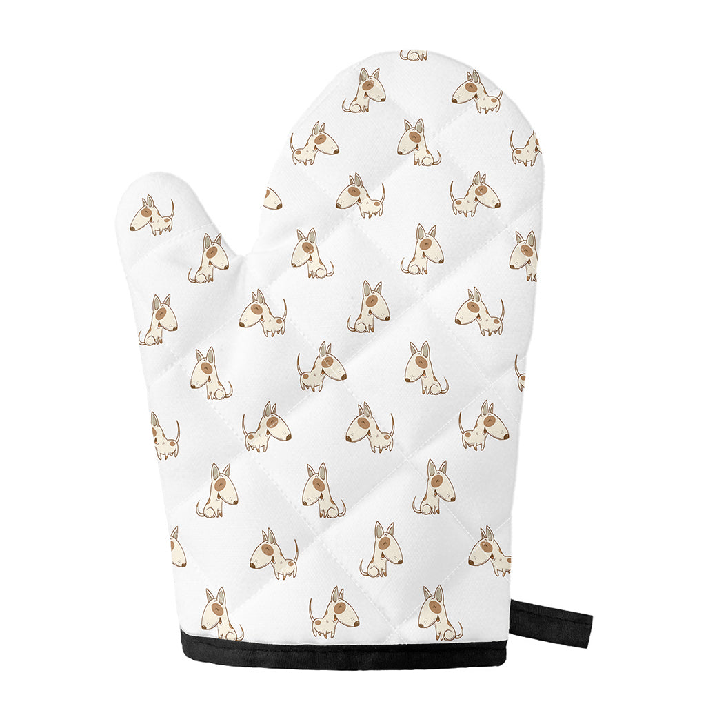 Cartoon Bull Terrier Pattern Print Single Oven Mitt