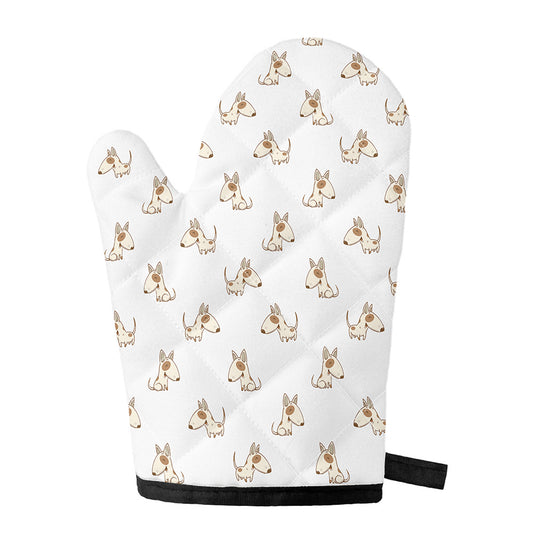 Cartoon Bull Terrier Pattern Print Single Oven Mitt