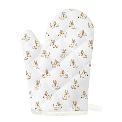 Cartoon Bull Terrier Pattern Print Single Oven Mitt