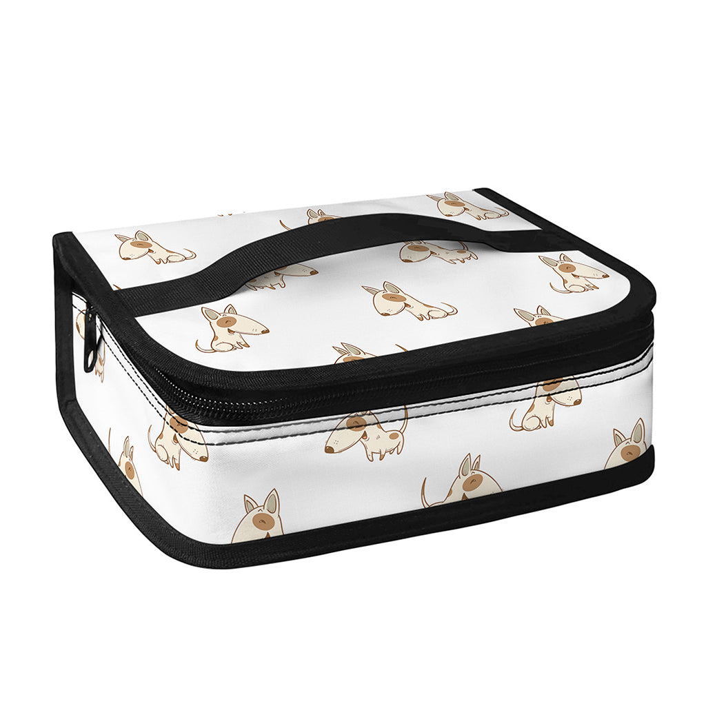 Cartoon Bull Terrier Pattern Print Small Lunch Bag