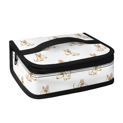 Cartoon Bull Terrier Pattern Print Small Lunch Bag