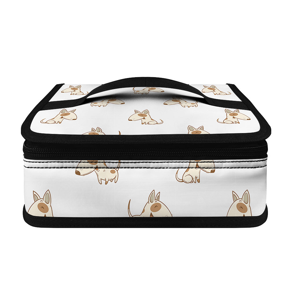 Cartoon Bull Terrier Pattern Print Small Lunch Bag