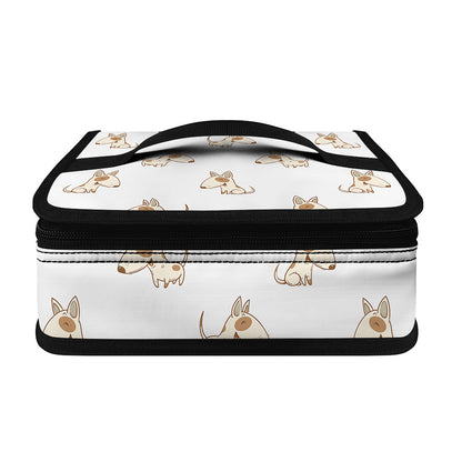 Cartoon Bull Terrier Pattern Print Small Lunch Bag