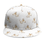 Cartoon Bull Terrier Pattern Print Snapback Cap