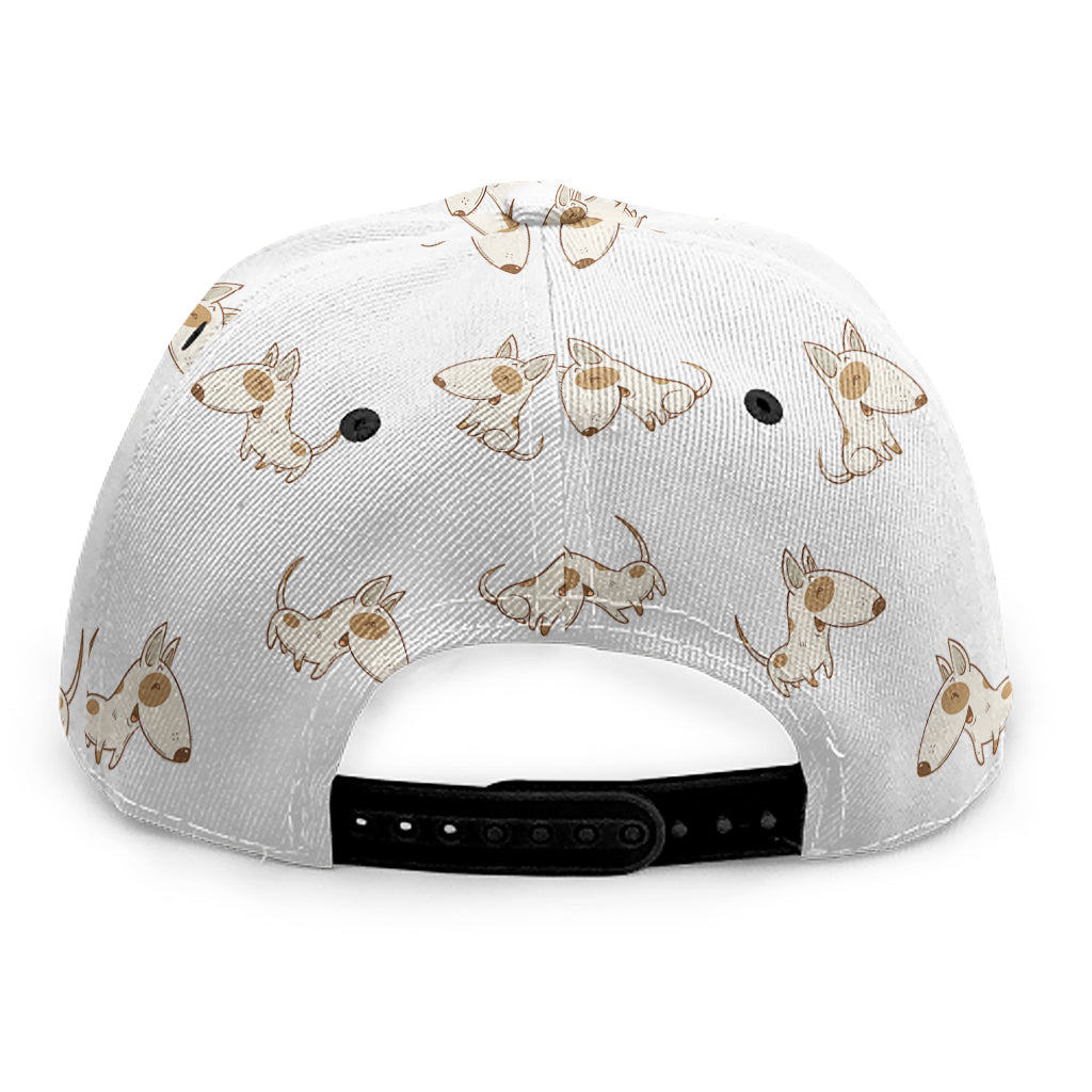 Cartoon Bull Terrier Pattern Print Snapback Cap
