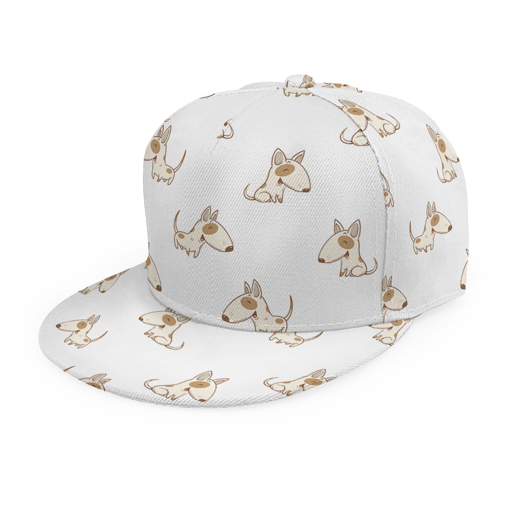 Cartoon Bull Terrier Pattern Print Snapback Cap