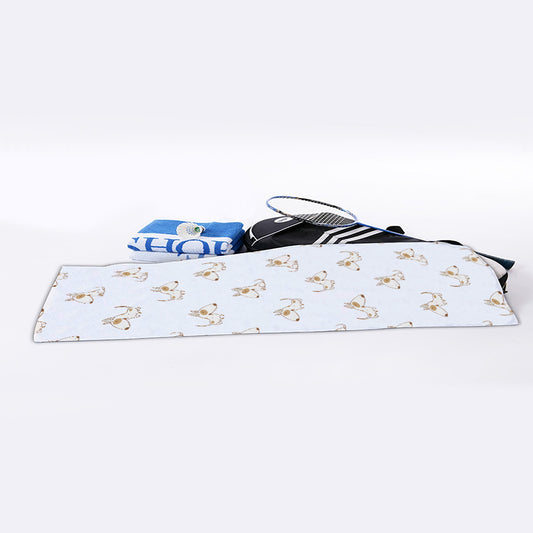 Cartoon Bull Terrier Pattern Print Sports Towel