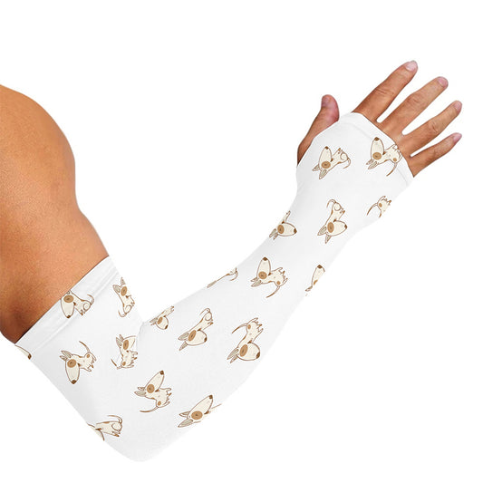 Cartoon Bull Terrier Pattern Print Sun Protection Arm Sleeves