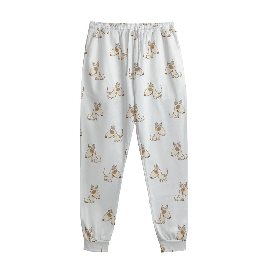 Cartoon Bull Terrier Pattern Print Sweatpants
