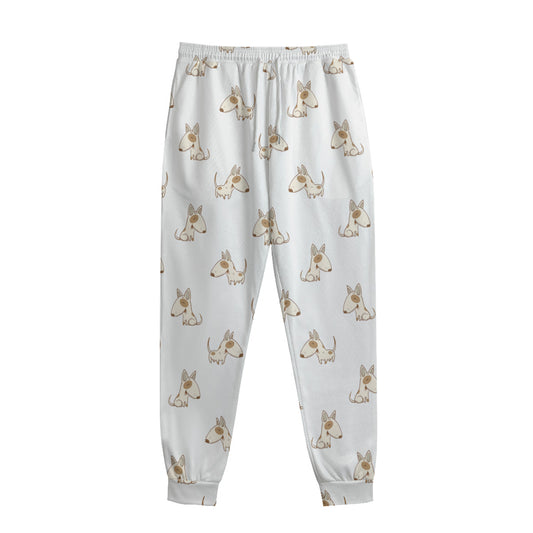 Cartoon Bull Terrier Pattern Print Sweatpants