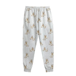 Cartoon Bull Terrier Pattern Print Sweatpants