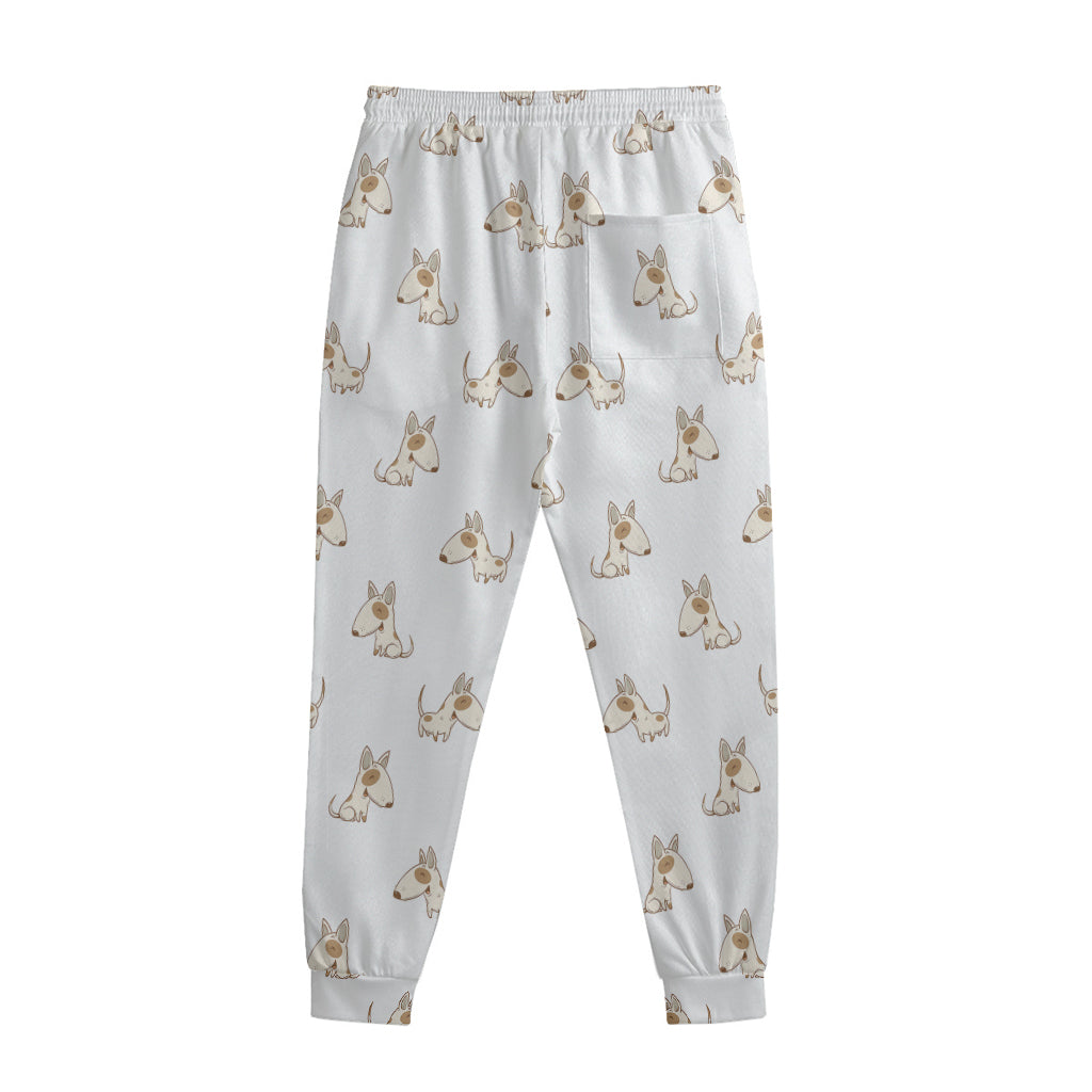 Cartoon Bull Terrier Pattern Print Sweatpants