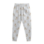 Cartoon Bull Terrier Pattern Print Sweatpants