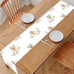 Cartoon Bull Terrier Pattern Print Table Runner