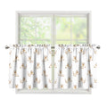 Cartoon Bull Terrier Pattern Print Tier Curtains