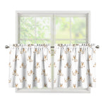 Cartoon Bull Terrier Pattern Print Tier Curtains