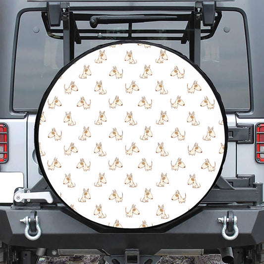 Cartoon Bull Terrier Pattern Print Tire Cover