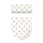 Cartoon Bull Terrier Pattern Print Toilet Lid And Tank Cover Set