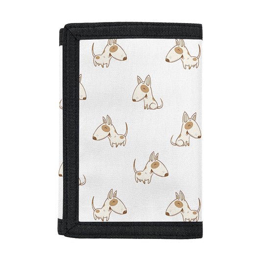 Cartoon Bull Terrier Pattern Print Trifold Wallet