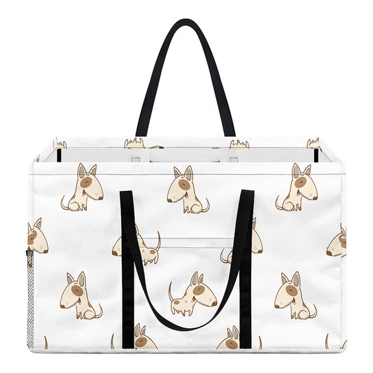 Cartoon Bull Terrier Pattern Print Utility Tote Bag