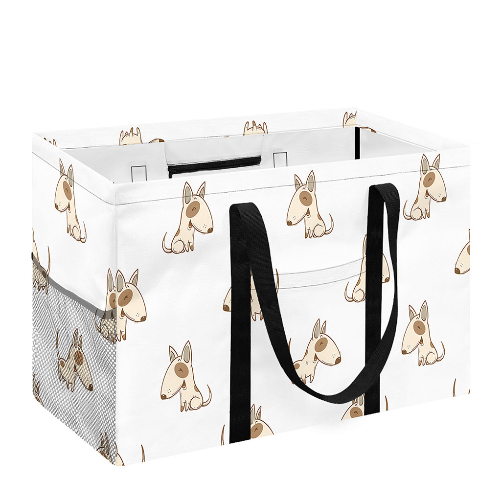 Cartoon Bull Terrier Pattern Print Utility Tote Bag