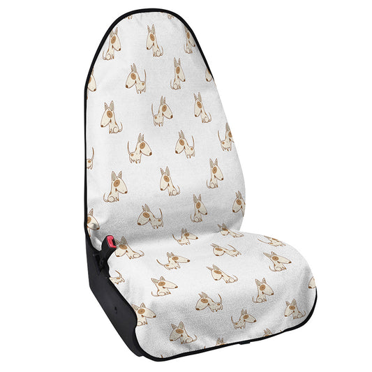 Cartoon Bull Terrier Pattern Print Waterproof Car Seat Cover