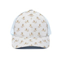 Cartoon Bull Terrier Pattern Print White Mesh Trucker Hat