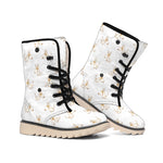 Cartoon Bull Terrier Pattern Print Winter Boots