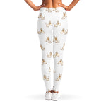 Cartoon Bull Terrier Pattern Print Women's Leggings