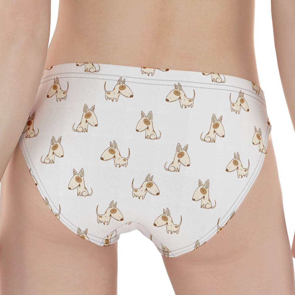 Cartoon Bull Terrier Pattern Print Women's Panties