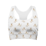 Cartoon Bull Terrier Pattern Print Women's Sports Bra
