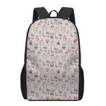 Cartoon Cactus And Llama Pattern Print 17 Inch Backpack