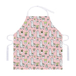 Cartoon Cactus And Llama Pattern Print Adjustable Apron