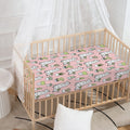 Cartoon Cactus And Llama Pattern Print Baby Crib Sheet