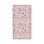 Cartoon Cactus And Llama Pattern Print Baby Crib Sheet