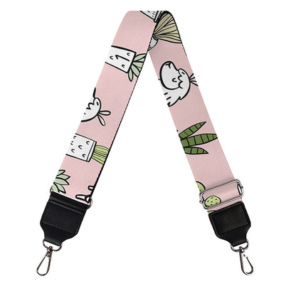 Cartoon Cactus And Llama Pattern Print Bag Strap