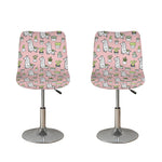 Cartoon Cactus And Llama Pattern Print Bar Stool Covers