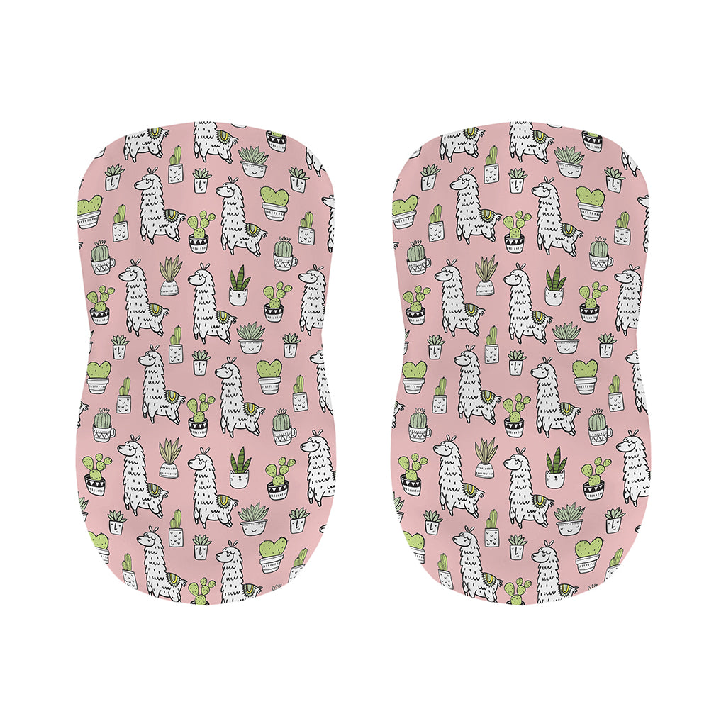 Cartoon Cactus And Llama Pattern Print Bar Stool Covers