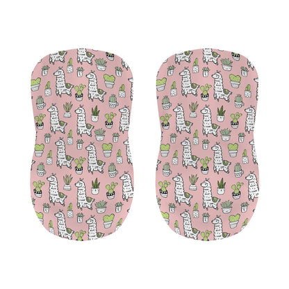 Cartoon Cactus And Llama Pattern Print Bar Stool Covers