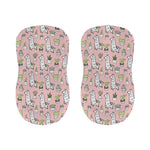 Cartoon Cactus And Llama Pattern Print Bar Stool Covers