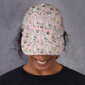 Cartoon Cactus And Llama Pattern Print Baseball Cap