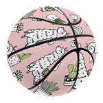 Cartoon Cactus And Llama Pattern Print Basketball